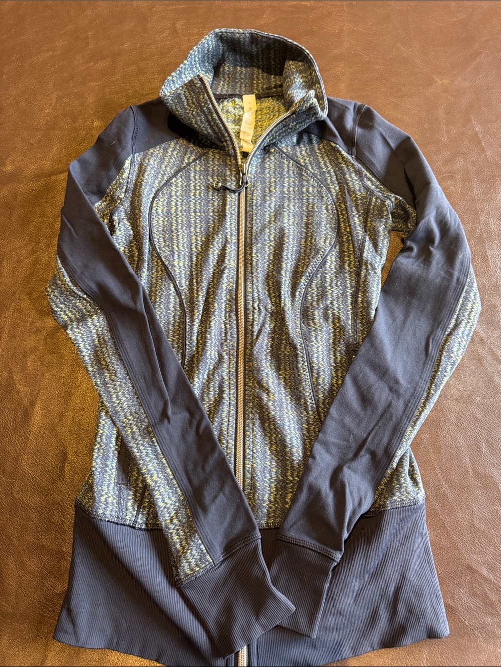 lululemon athletica Heathered Blue and Navy Full-Zip Utility Jacket size 2